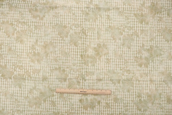 Old World Weavers Louise Printed Cotton Drapery Fabric in Cream Opal for Scalamandre