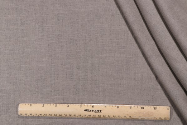 Solid Woven Linen Blend Decorator Fabric in Smoker