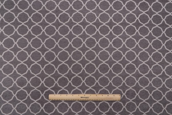 Trellis Woven Chenille Upholstery Fabric in Graphite