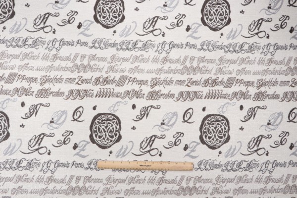 Geneva Woven Upholstery Fabric in Taupe 