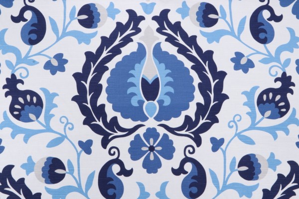 Click for 2.88 Yards Jaclyn Smith Hallie Printed Drapery Fabric in Navy Jaclyn Smith Hallie Printed Drapery Fabric in Navy