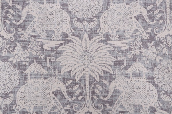 Maharaja Printed Linen Blend Drapery Fabric in Pearl 