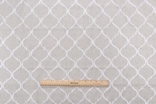 Averlie Embroidered Drapery Fabric in Natural