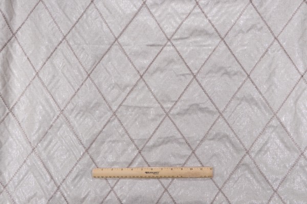 Starling Embroidered Drapery Fabric in Taupe