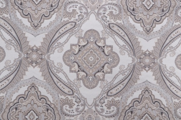 Samantha Medallion Tapestry Upholstery Fabric in Smoke