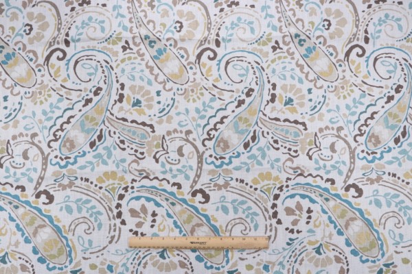 Thom Filicia Printed Linen Drapery Fabric in Bluebell for Kravet CLOSEOUT