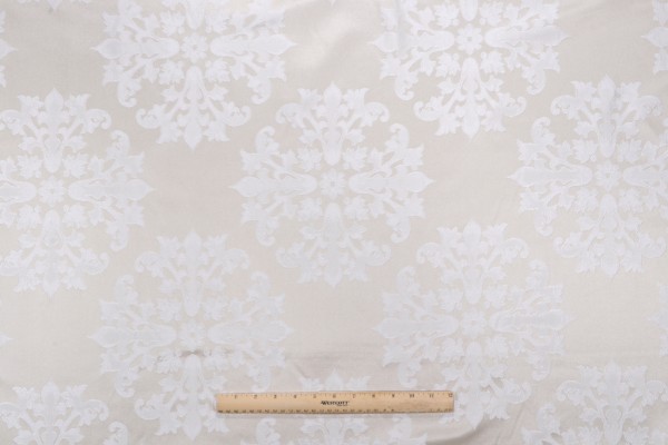 Jarrat Damask Decorator Fabric in Ivory