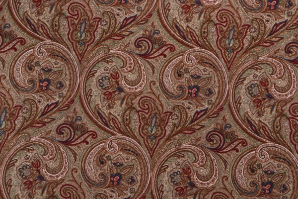 1 Yard Scalamandre Charar Printed Drapery Fabric in Multi/Taupe