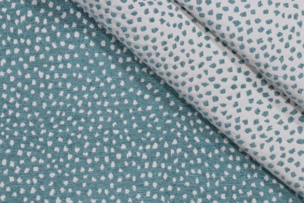 Tempo Galaxy-Reversible Woven Chenille Upholstery Fabric in Aqua 