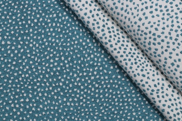 Sample of Tempo Galaxy-Reversible Woven Chenille Upholstery Fabric in Teal 