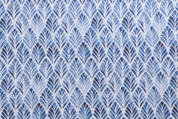 Sample of Terrasol - Rialto Printed Acrylic Outdoor Fabric in Indigo 