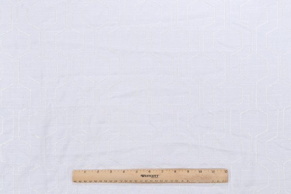 Richloom Takeoff Embroidered Drapery Fabric in Snow 