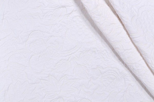 Flutter Matelasse Upholstery Fabric in Angora