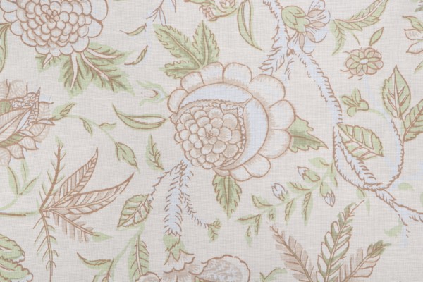 Sample of Thibaut Fanfare F96750 Printed Drapery Fabric in Cream 