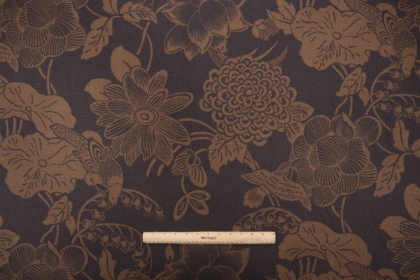 Thibaut Cut Paper F95330 Printed Cotton Drapery Fabric in Brown 
