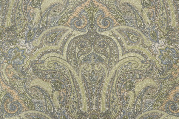 Thibaut Charlton Paisley F99016 Printed Cotton Drapery Fabric in Sage 