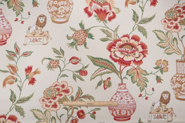Sample of Thibaut Marrakesh F93329 Printed Drapery Fabric in Beige 