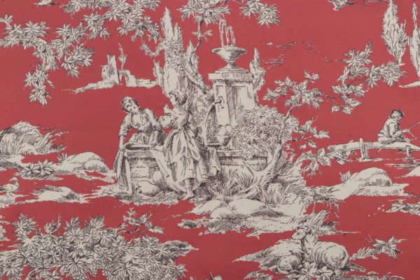 Thibaut La Fontaine F97341 Printed Cotton Drapery Fabric in Sunbaked 