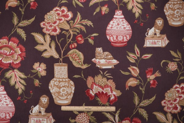 Click for Thibaut Marrakesh F93326 Printed Drapery Fabric in Eggplant  Thibaut Marrakesh F93326 Printed Drapery Fabric in Eggplant