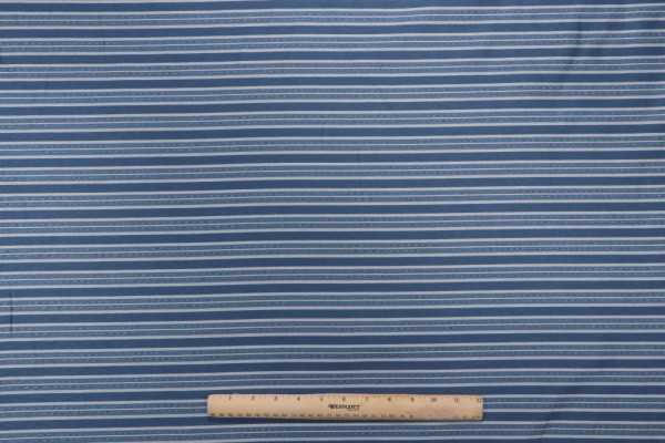 Sample of Thibaut Cadogan Stripe W8168 Woven Decorator Fabric in Navy 