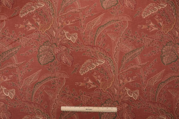 Sample of Thibaut Arlington F93815 Printed Drapery Fabric in Rust 