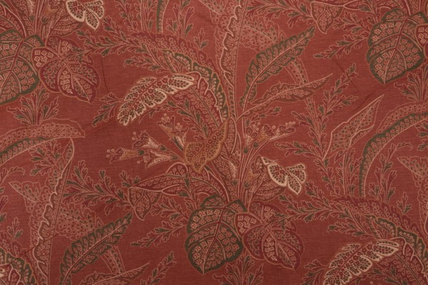 Sample of Thibaut Arlington F93815 Printed Drapery Fabric in Rust 