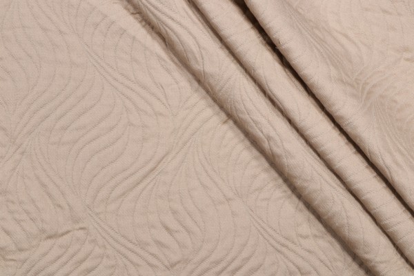 Sample of Thibaut Garden Path Matelasse W85390 Upholstery Fabric in Beige 