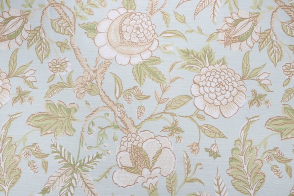 Thibaut Fanfare F96752 Printed Drapery Fabric in Aqua 