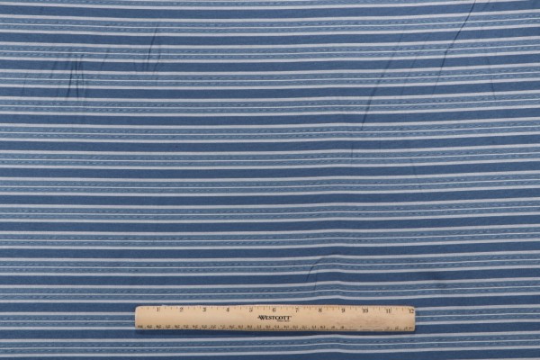 Thibaut Cadogan Stripe W8168 Woven Decorator Fabric in Navy 