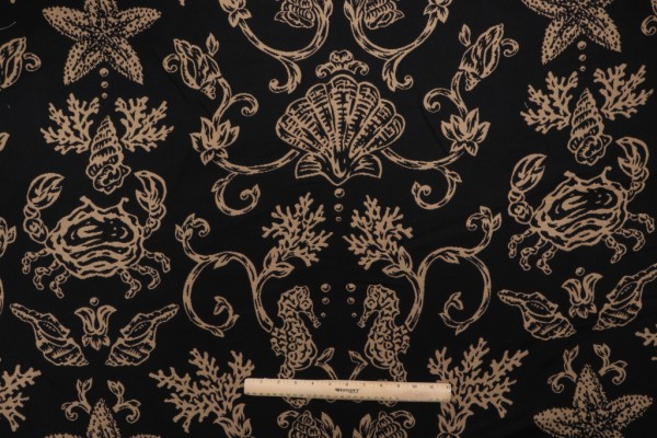 Thibaut Swept Away W8412 Woven Solution Dyed Acrylic Outdoor Fabric in Black 