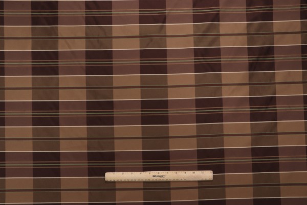 Thibaut Randolf Plaid W91379 Woven Decorator Fabric in Brown and Gold 
