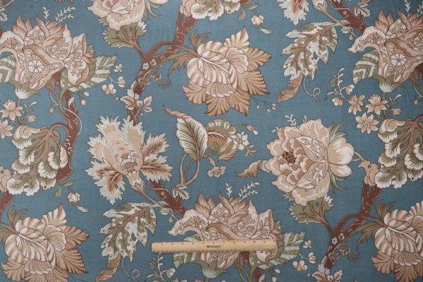 Thibaut Barrington F93811 Printed Chenille Decorator Fabric in Turquoise 