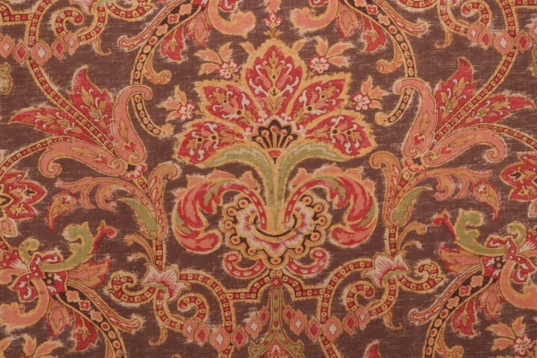 Thibaut Leopold F93303 Printed Cotton Drapery Fabric in Brown 