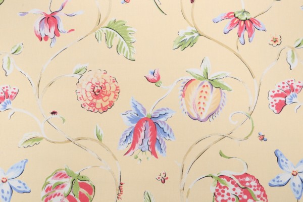 Thibaut Westfield F9157 Printed Cotton Drapery Fabric in Yellow