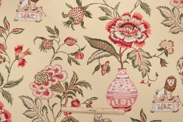 Thibaut Marrakech F93331 Printed Drapery Fabric in Gold