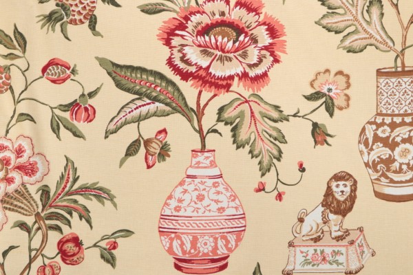 Thibaut Marrakech F93331 Printed Drapery Fabric in Gold