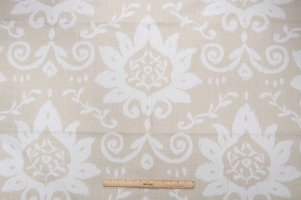 Thibaut Bridgewater Damask F9162 Printed Cotton Drapery Fabric in Beige