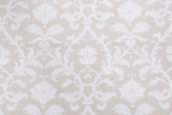 Thibaut Anita Damask F98635 Printed Drapery Fabric in White on Natural