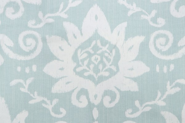 Thibaut Bridgewater Damask F9160 Printed Cotton Drapery Fabric in Aqua