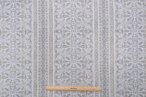 Sample of Kaufmann Passage Printed Drapery Fabric in Grey 