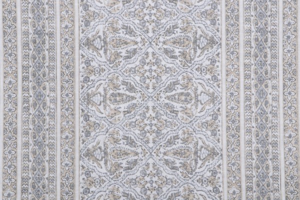 Sample of Kaufmann Passage Printed Drapery Fabric in Grey 