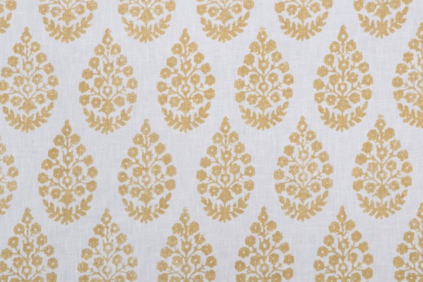 Sample of Kaufmann Meera Printed Drapery Fabric in Yellow 