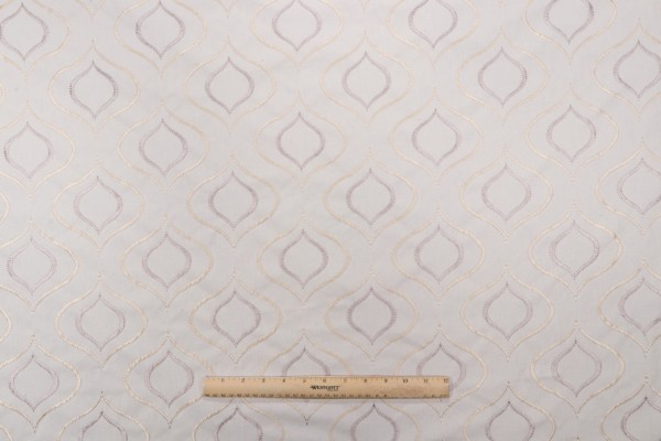 Sample of Richloom Aegean Embroidered Drapery Fabric in Desert 