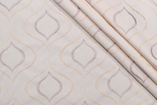 Sample of Richloom Aegean Embroidered Drapery Fabric in Desert 