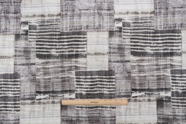 Richloom Souk Printed Cotton Drapery Fabric in Charcoal 