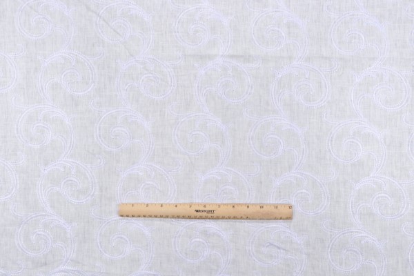 Click for 1 Yards Onassis Embroidered Semi-Sheer Drapery Fabric in Whisper Onassis Embroidered Semi-Sheer Drapery Fabric in Whisper