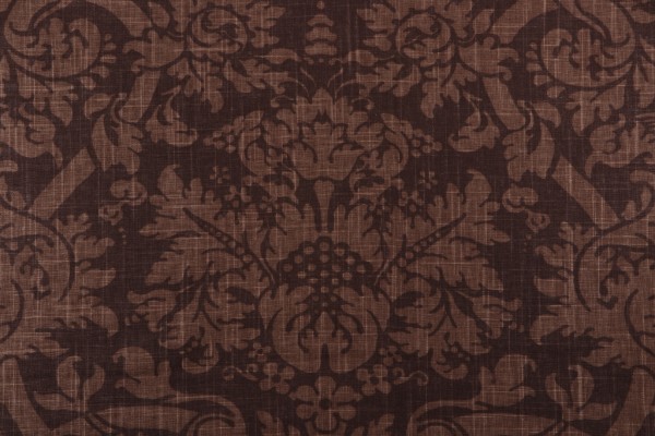 Thibaut Residence Damask F91350 Printed Linen Blend Drapery Fabric in Brown 