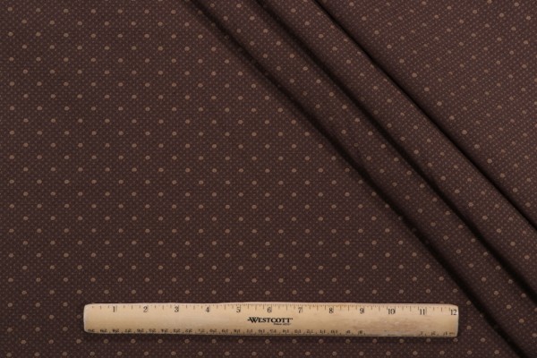Sample of Thibaut Pimlico Dot W7186 Woven Upholstery Fabric in Brown 