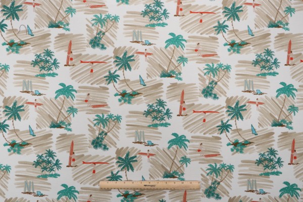 Tommy Bahama Ride The Tide Printed Polyester Outdoor Fabric in Sunset 