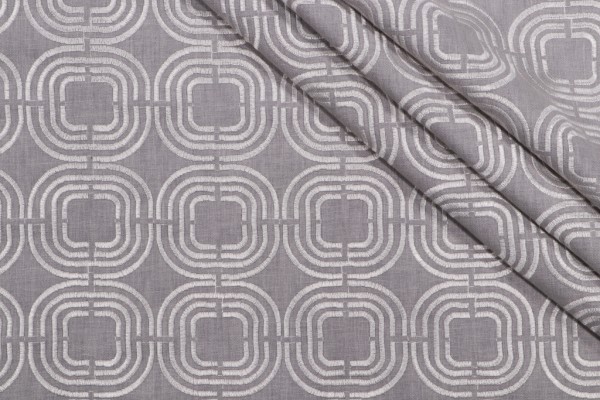 PK Lifestyles Chain Reaction Embroidered Drapery Fabric in Sterling